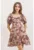 Rochie mini dama –  forma de A – decolteu patrat – bumbac/poliester – roz