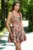 Rochie mini de vara in clos cu imprimeu tropical