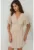Rochie mini  decolteu in V – maneci scurte – bej – jerseu
