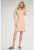 Rochie mini decolteu patrat – maneci scurte – bej – poliester