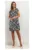 Rochie mini din amestec din in cu imprimeu