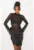 Rochie mini din dantela cu model floral si aspect cu fronseuri