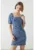 Rochie mini din denim cu maneci bufante