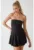 Rochie mini –  fara bretele – negru – jerseu