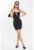 Rochie mini –  fara maneci – decolteu in forma de inima – negru – poliester