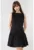 Rochie mini  fara maneci – in A – cu nasturi – negru – textil