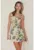 Rochie mini –  floral – decolteu patrat – multicolor – textil