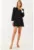 Rochie mini –  guler camasa – maneci lungi – negru – poliester –