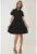 Rochie mini –  guler camasa – nasturi – negru – in