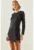 Rochie mini –  guler rotund – decupaj – negru – poliester-lycra