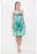 Rochie mini –  imprimeu floral – decolteu in V – verde – textil