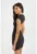 Rochie mini –  mulata – cu decolteu rotund – decupaj la spate – neagra – jerseu