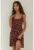 Rochie mini –  mulata cu imprimeu – maro – textil