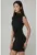 Rochie mini mulata  decolteu tip barca – neagra – jerseu