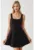 Rochie mini –  mulata – guler patrat – neagra – jerseu