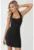 Rochie mini mulata  guler patrat – negru – material textil