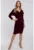 Rochie bodycon din catifea cu decolteu in V –