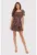 Rochie mini rosie cu maneci bufante si imprimeu floral DA1811 MULTI