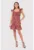 Rochie mini rosie cu volane si imprimeu floral DA1795 MULTI