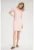 Rochie mini –  roz – decolteu patrat – maneci scurte – poliester