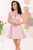 Rochie mini roz din tafta Carla baby doll