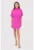 Rochie mini roz drapata in talie DA1782 HOT PINK