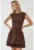 Rochie mini –  texturata – maro – jerseu