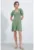Rochie mini tricotata  guler patrat – verde – poliester-lycra
