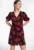 Rochie mini viscoza – negru – rosu