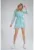 Rochie model M767 – sifon – poliester – maneci bufante – albastru
