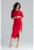 Rochie mulata K479 – asimetrica – rosu – poliester – elastan – viscoza –