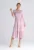 Rochie mulata cu volane – maneca 3/4 – roz – viscoza
