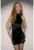 Rochie mulata din catifea – guler halter – neagra – jerseu