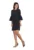 Rochie neagra M564 – cu volane – maneci 3/4 – poliester/viscoza – negru
