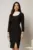 Rochie neagra conica cu guler si mansete albe