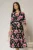 Rochie neagra cu imprimeu floral rosu si buline albe