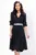Rochie neagra de ocazie in clos cu cordon stralucitor in talie