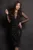 Rochie neagra eleganta de ocazie Celeste cu paiete si maneci din tulle