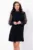 Rochie neagra lejera cu maneci din tulle si aplicatii argintii