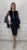 Rochie negra din catifea cu maneci clopot din broderie