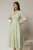 Rochie office de ocazie din stofa verde fistic cu bust petrecut si rever