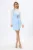 Rochie office din crepe si voal cu butoni aurii Fedra Bleu