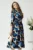 Rochie office din viscoza cu imprimeu geometric albastru si cordon in talie