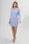 Rochie office tip sacou cu butoni aurii Solana Bleu