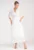 Rochie plisata – eleganta – alba – midi – poliester –