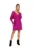 Rochie pulover Cu decolteu in V – Acril – Lana – Roz