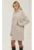 Rochie pulover –  tricot – bej – guler inalt – design elegant