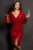 Rochie rosie de ocazie eleganta Belinda cu glitter si paiete