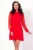 Rochie rosie lejera cu maneci din tulle cu buline