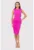 Rochie roz midi bodycon cu decupaj DA1768 HOT PINK